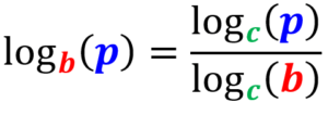 property of the change of base of logarithms
