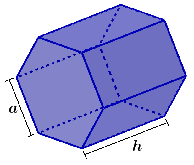 diagram of a hexagonal prism with dimensions