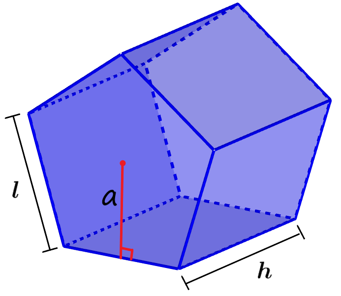 diagram of a pentagonal prism with dimensions
