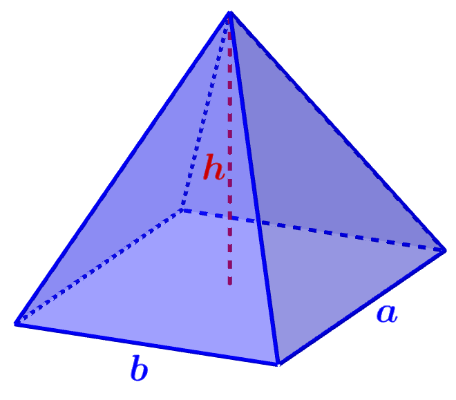 diagram of a rectangular pyramid with dimensions
