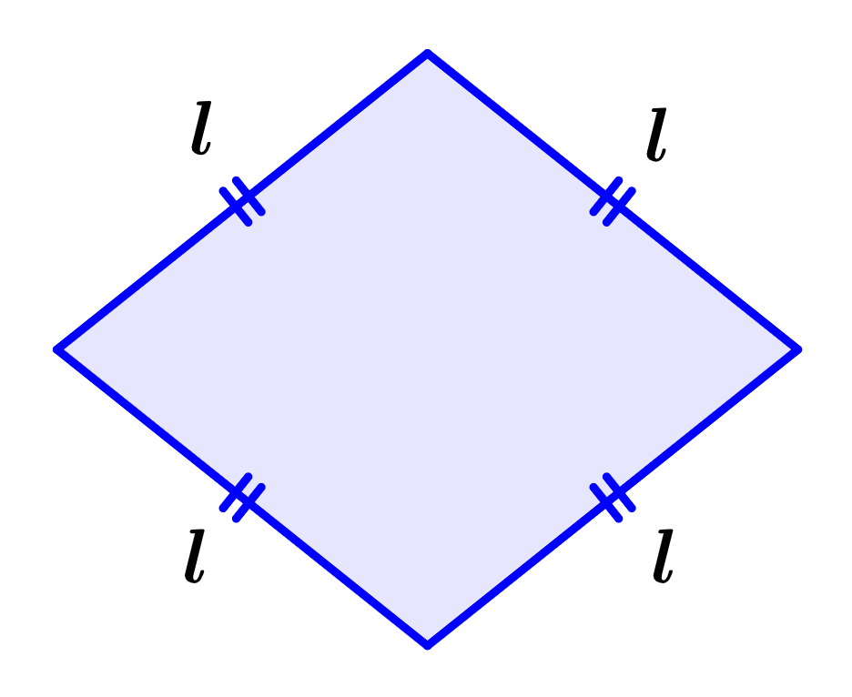 diagram of a rhombus with sides