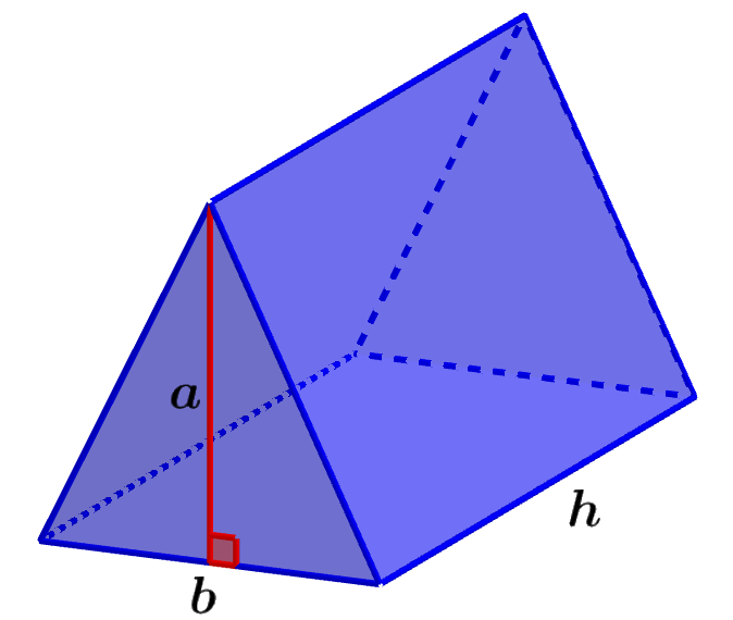 diagram of a triangular prism with dimensions