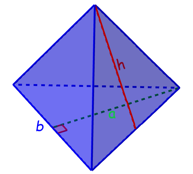 diagram of a triangular pyramid with dimensions