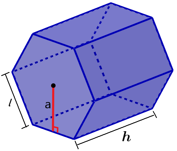 diagram of apothem of a hexagonal prism