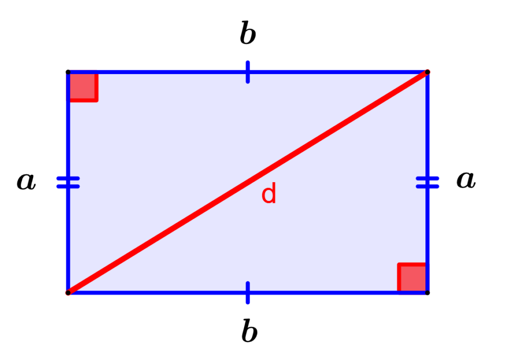 diagram of the diagonal of a rectangle
