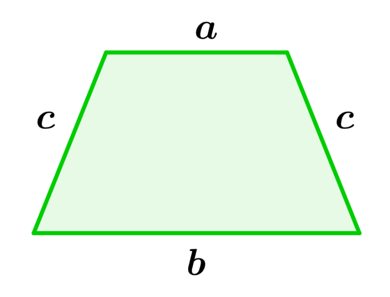 diagram with dimensions of isosceles trapezoid