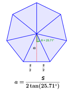 formula for the apothem of a heptagon