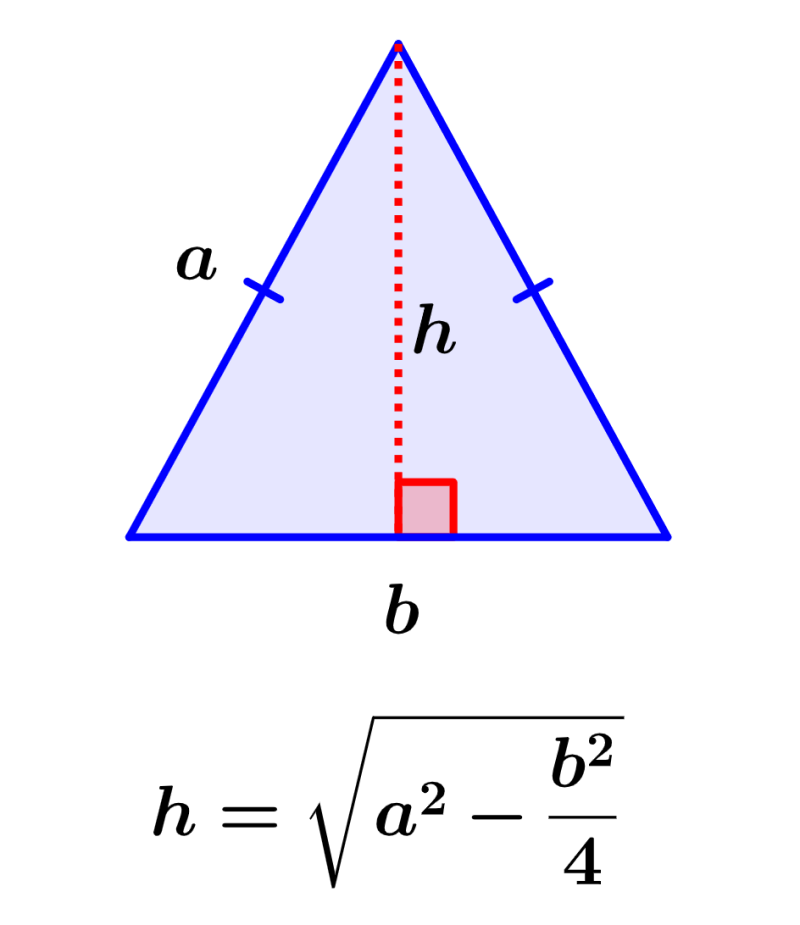 formula for the height of an isosceles triangle