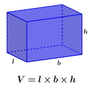formula for the volume of a rectangular prism