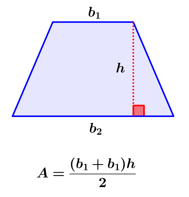 formula of the area of a trapezoid