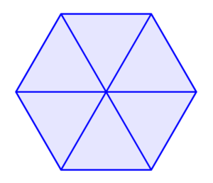 hexagon divided into six triangles
