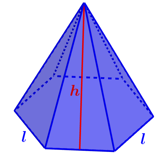 hexagonal pyramid with dimensions