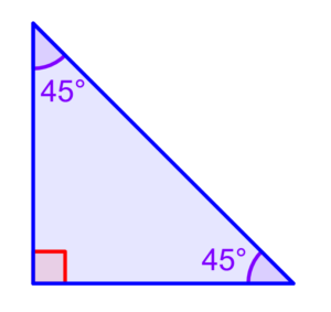 isosceles right triangle with angles