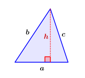 diagram of a triangle with sides and height