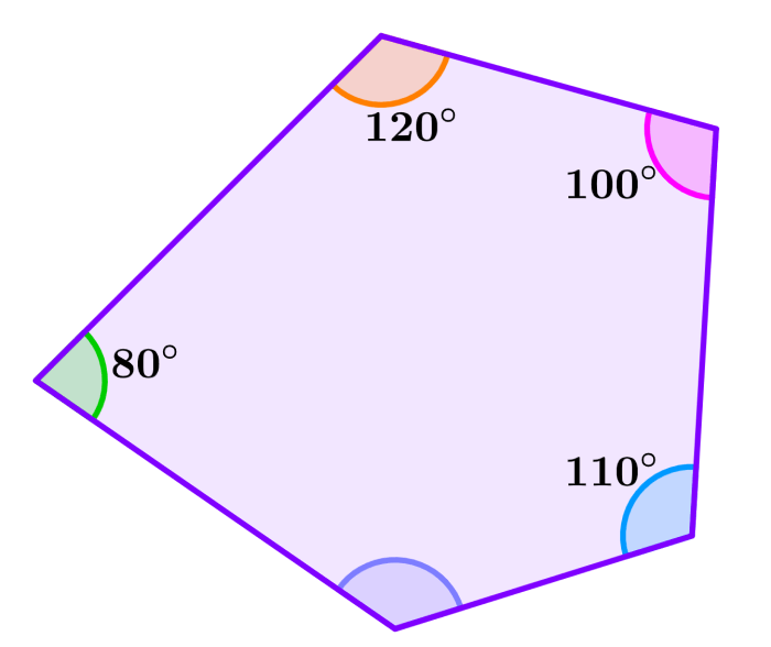 example 1 of interior angles of a pentagon