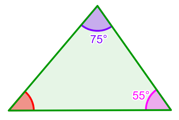 example 1 of interior angles of a scalene triangle