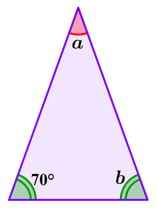 example 1 of interior angles of an isosceles triangle