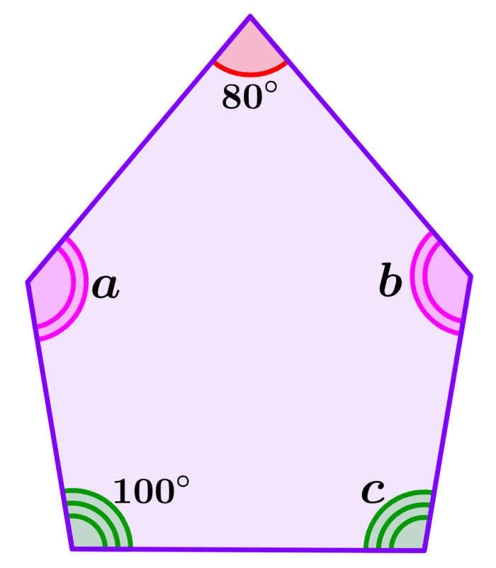 example 4 of interior angles of a pentagon