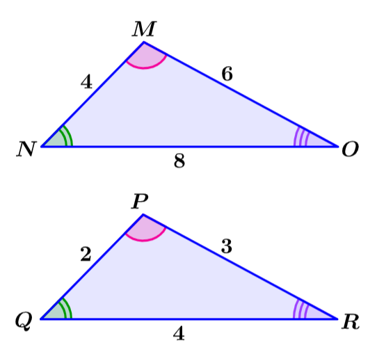 example of similar figures with dimensions