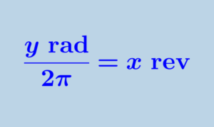 formula to transform from radians to revolutions