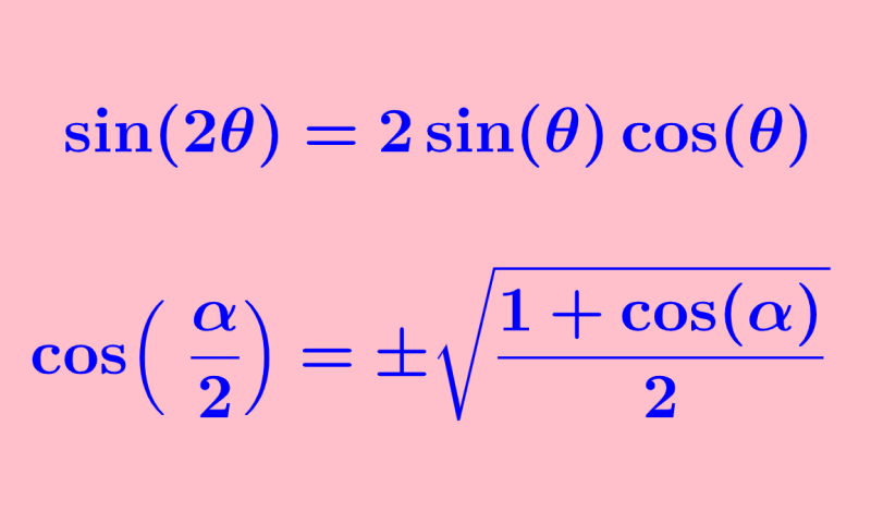 formulas for the trigonometric identities