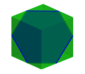 hexagonal cross section of a cube