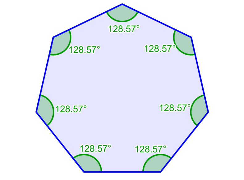 interior angles ina heptagon