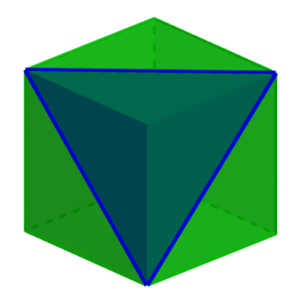 triangular cross section of a cube