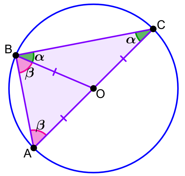 diagram for the proof of Thales' theorem