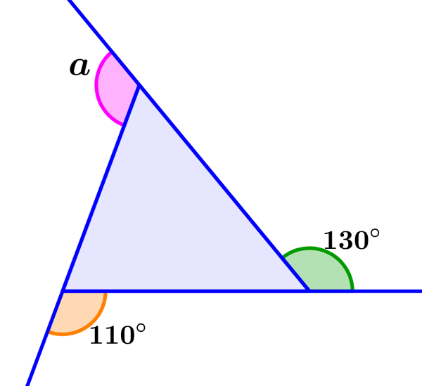 example 1 of exterior angles in a triangle scalene