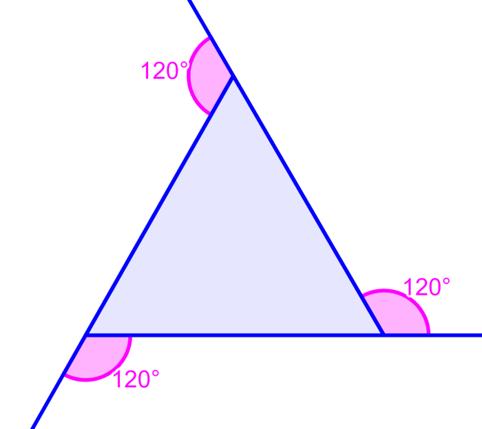 exterior angles in a triangle equilateral