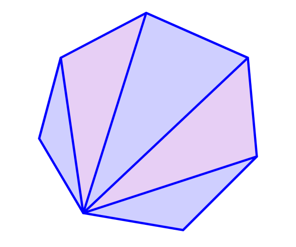 heptagon divided into triangles