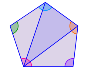 interior angles in a pentagon with interior triangles