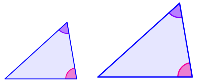 similar triangles by criteria angle-angle