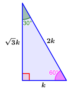 triangle 30°-60°-90°-with proportions of sides