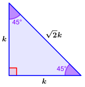 triangle-45°-45°-90°-with proportions of sides