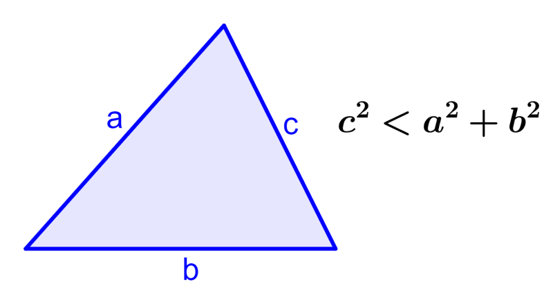 acute triangle - converse of Pythagorean theorem