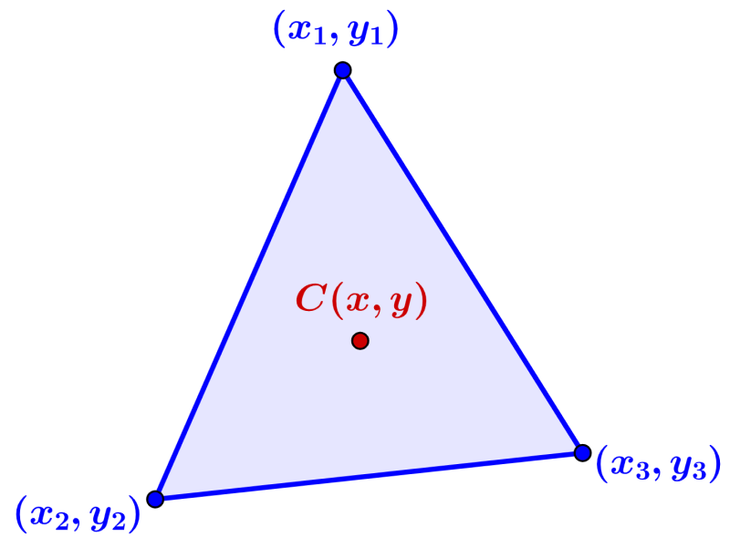 centroid of a triangle with coordinates of vertices