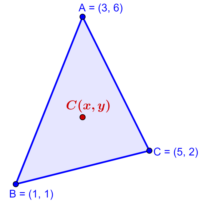 example 1 of centroid of a triangle