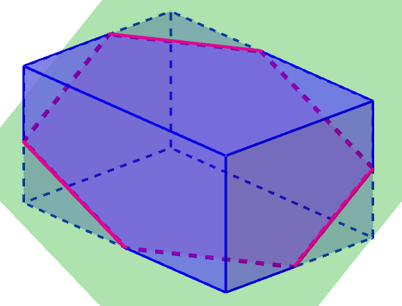 hexagonal cross section of a rectangular prism