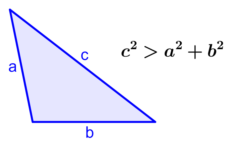 obtuse triangle - converse of Pythagorean theorem