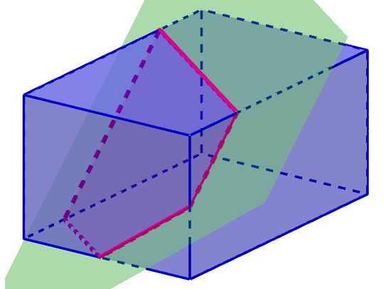 pentagonal cross section of a rectangular prism