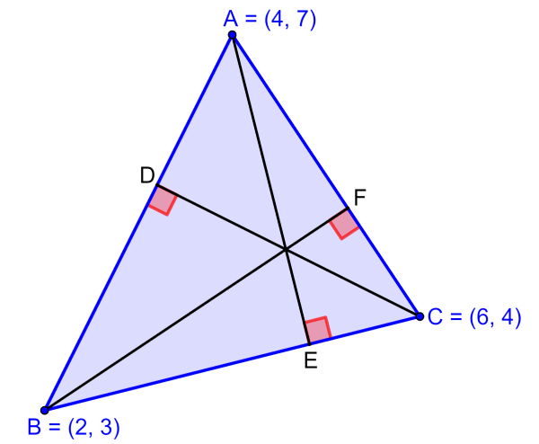 triangle with vertices coordinates and heights