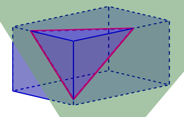 triangular cross section of a rectangular prism