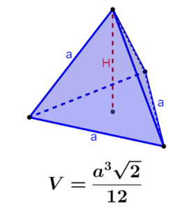 Formula for the volume of a regular tetrahedron