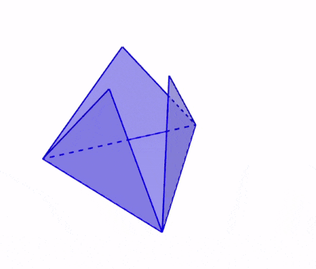 Net of a tetrahedron closing
