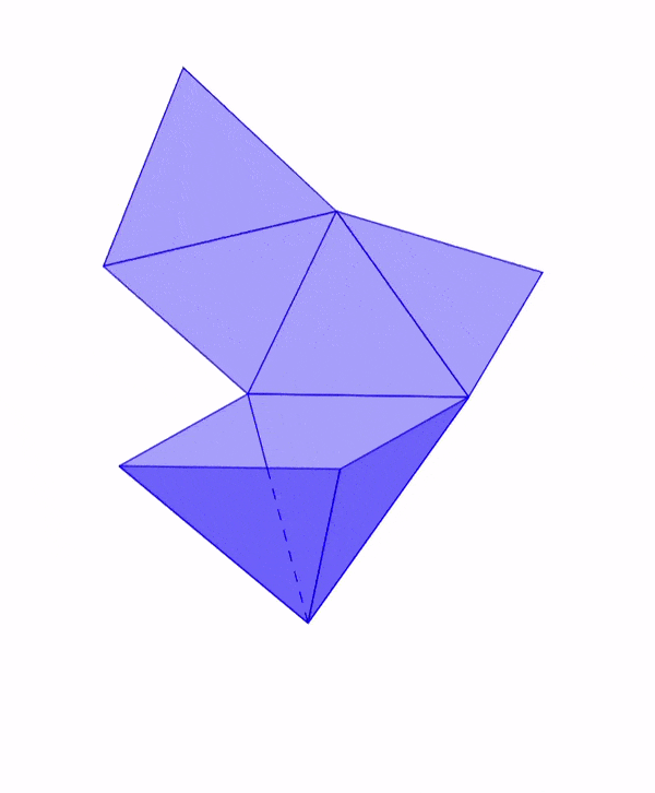 Net of an octahedron animation