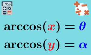 Arc cosine calculator, degrees and radians