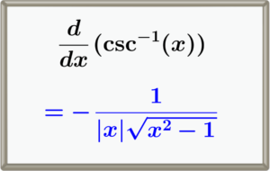 Derivative of arccsc, inverse cosecant