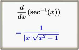 Derivative of arcsec, inverse secant